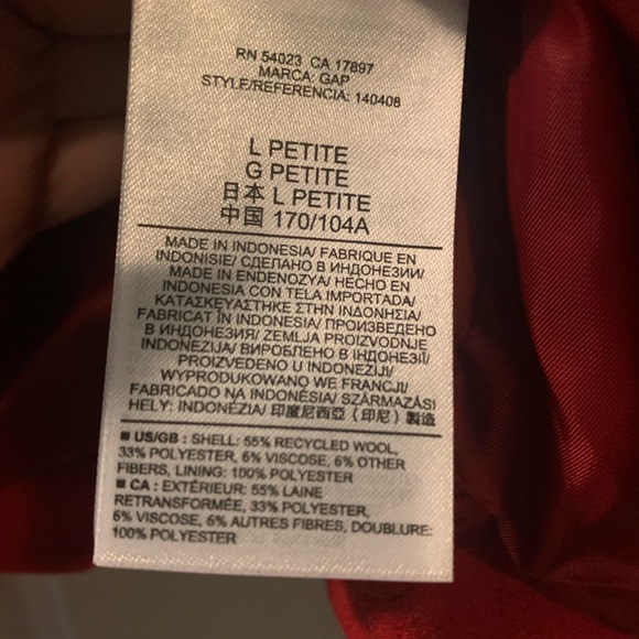 NWT red wool moto jacket - Picture 3 of 4